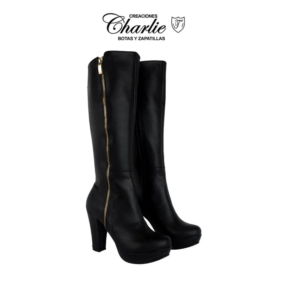 Bota 710 Negro de Creaciones Charlie, botas y botines para dama - foto 1